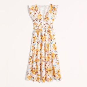 Abercrombie Flutter Sleeve Midi Dress